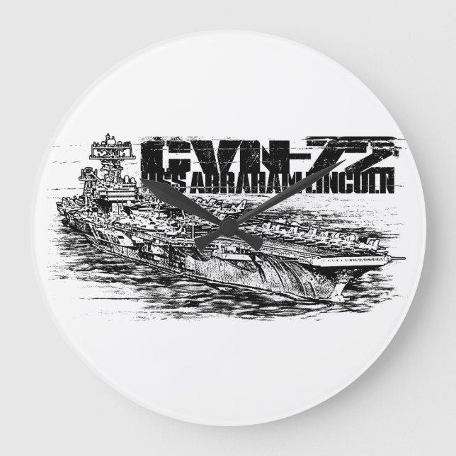 CVN-72 Abraham Lincoln Round (Large) Wall Clock (Front)