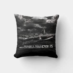 CVN-75 Harry S. Truman Polyester Throw Pillow 16"