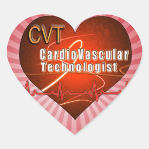 CVT HEART LOGO Cardiovascular Technologist Heart Sticker
