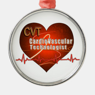 CVT HEART LOGO Cardiovascular Technologist Metal Tree Decoration