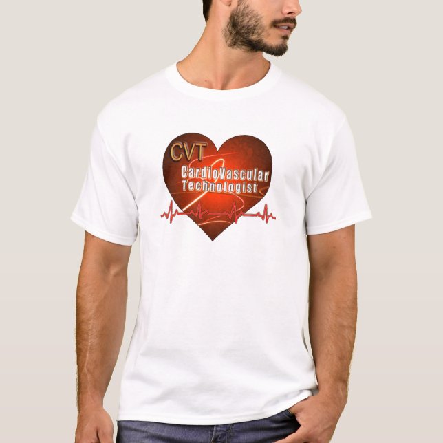 CVT HEART LOGO Cardiovascular Technologist T-Shirt (Front)