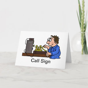 CW Operator Male Brown Hair Greeting Card
