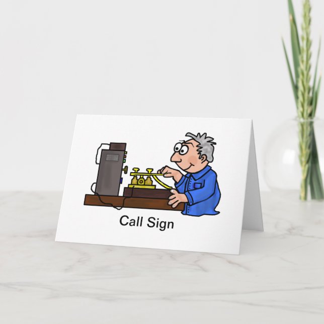 CW Operator Male Grey Hair Greeting Card (Front)