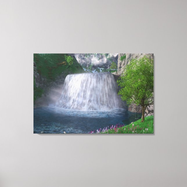 Cwm Waterfall Canvas Print (Front)