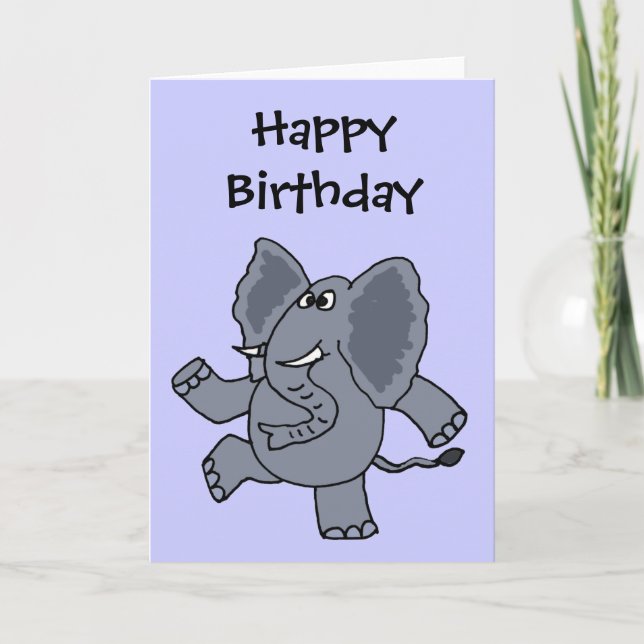 CY- Funny Dancing Elephant Card (Front)