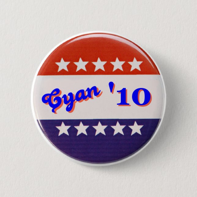 Cyan '10 Button (Front)