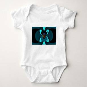Cyan Abstract Art Print Baby Bodysuit