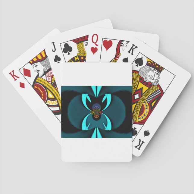 Cyan Abstract Art Print Playing Cards (Back)