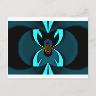 Cyan Abstract Art Print Postcard