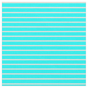Cyan and Beige Lines Fabric