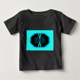 Cyan and Black Abstract Art Print Baby T-Shirt