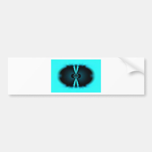 Cyan and Black Abstract Art Print Bumper Sticker (Front)