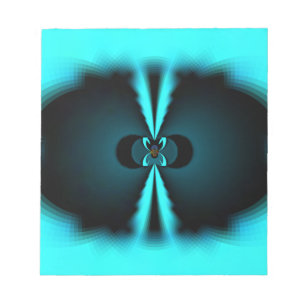 Cyan and Black Abstract Art Print Notepad