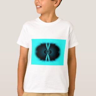 Cyan and Black Abstract Art Print T-Shirt