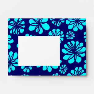 Cyan and Blue Flowers Envelope