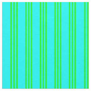 Cyan and Lime Coloured Lines/Stripes Pattern Fabric