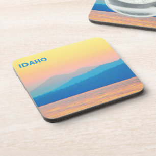 Cyan and Salmon Sunset Coaster