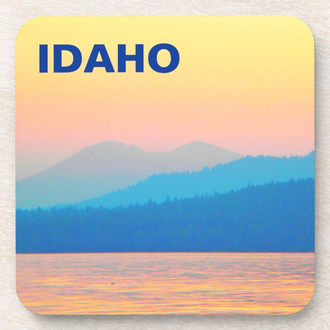 Cyan and Salmon Sunset Coaster (Front)