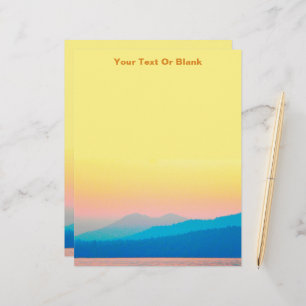 Cyan and Salmon Sunset Custom Letterhead