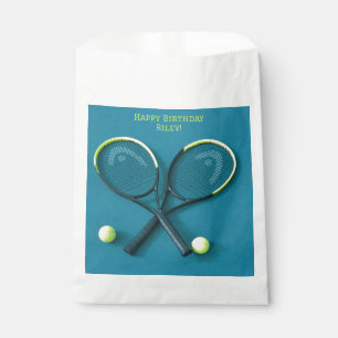 Cyan Birthday Party Rackets and Balls Tennis Favour Bags