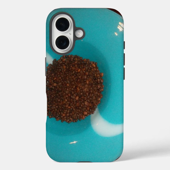 Cyan Blue Coffee Beans wonderful abstract design Case-Mate iPhone Case (Back)