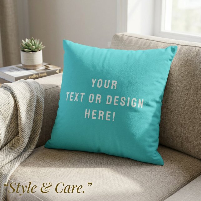 Cyan-Blue Custom Throw Pillows – Unique & Stylish (Cyan-Blue Custom Throw Pillows – Unique & Stylish)
