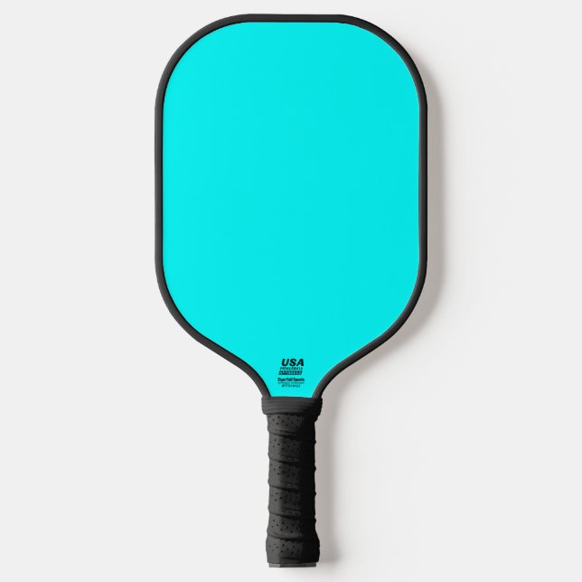 Cyan Blue Green Turquoise Solid Colour  Pickleball Paddle (Front)