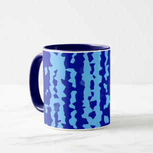 Cyan Blue Irregular Abstract Design Mug