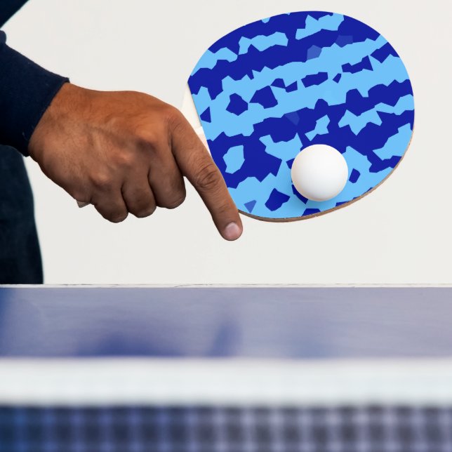 Cyan Blue Irregular Abstract Design  Ping Pong Paddle (Insitu)