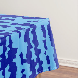 Cyan Blue Irregular Abstract Design Tablecloth