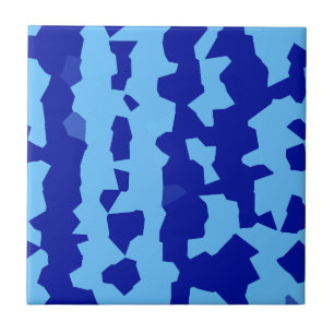 Cyan Blue Irregular Abstract Design Tile