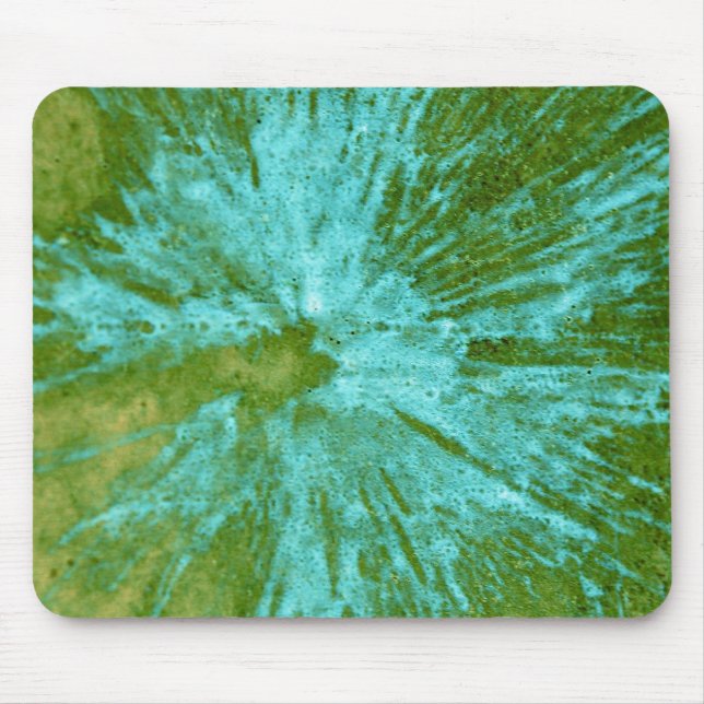 Cyan Blue on Green Paintball Mouse Pad (Front)