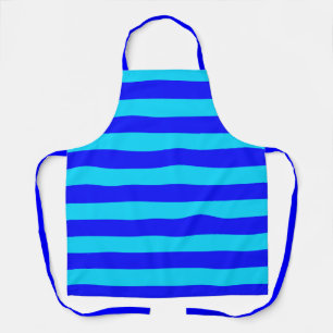 Cyan Blue Stripes Design  Apron