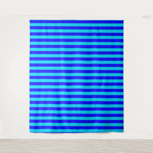 Cyan Blue Stripes Design Tapestry
