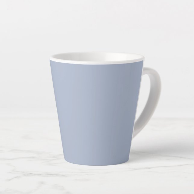 cyan-bluish grey/cobalt bluish grey (solid colour) latte mug (Right Angle)