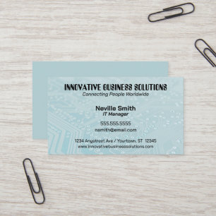 Cyan Circuit Board Tech Computers IT Business Card