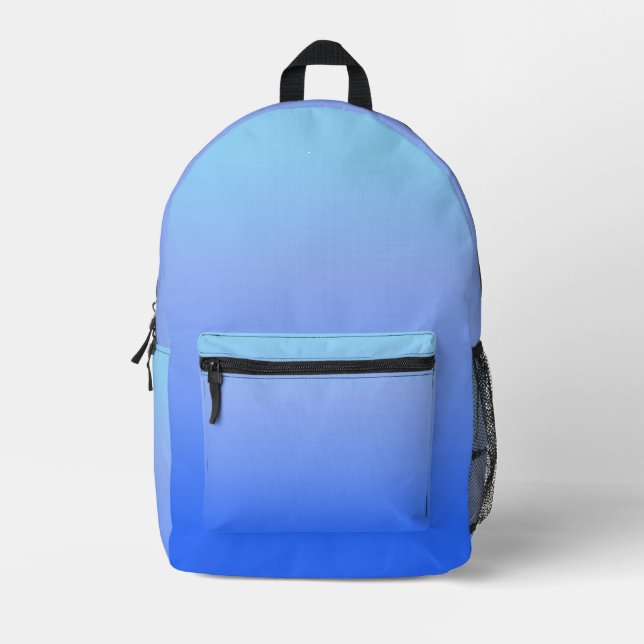 cyan cobalt Blue sky  Printed Backpack (Front)