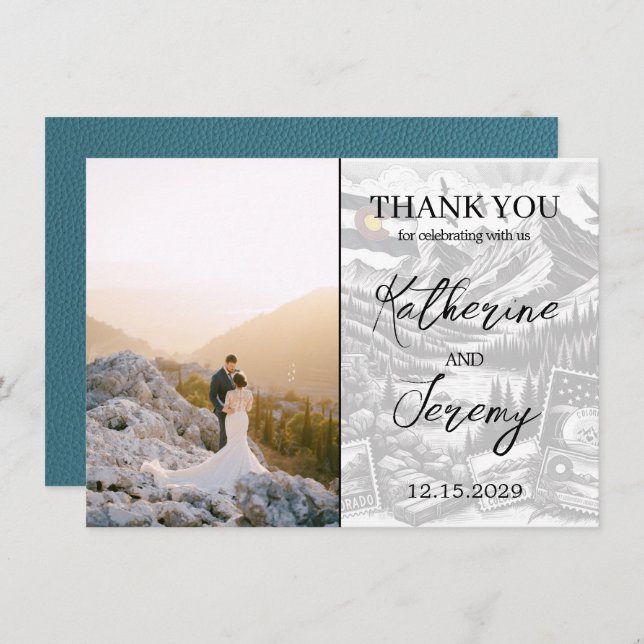 Cyan Colorado Passport Thank You Card (Front/Back)