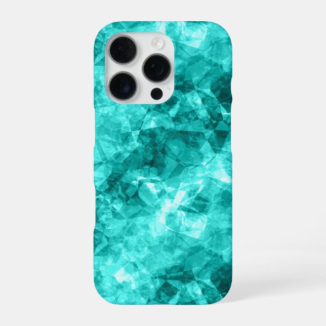 Cyan Crumpled Texture iPhone Case (Back)