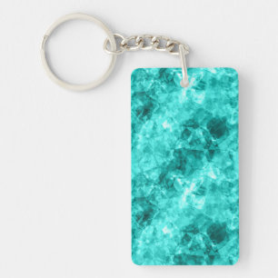 Cyan Crumpled Texture Key Ring