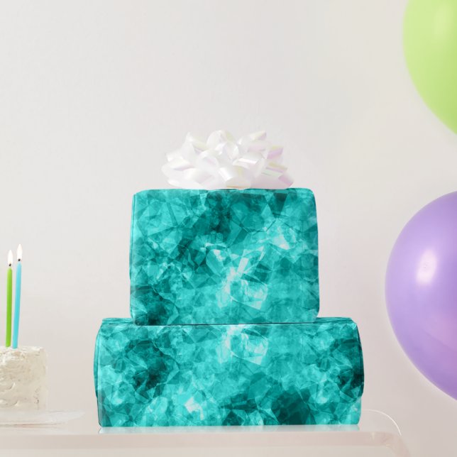 Cyan Crumpled Texture Wrapping Paper (Party Gifts)