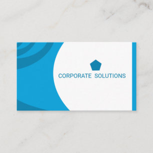 Cyan Deep Sky Blue Corporate Business Card