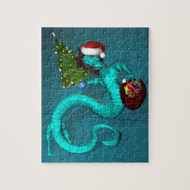 Cyan Dragon 8x10 Jigsaw Puzzle (Vertical)