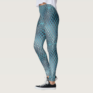 Cyan drawn that looks like a tangle of fishing net leggings