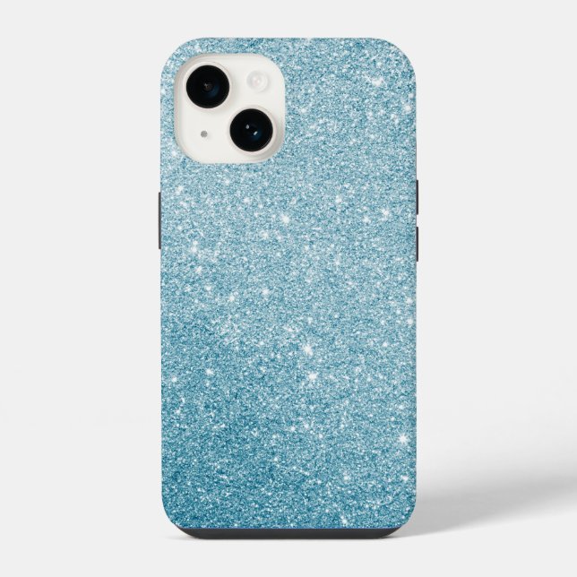 Cyan Glitter Style iPhone Case (Back)
