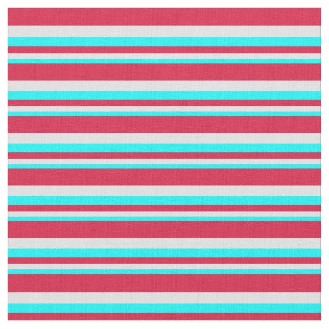 Cyan, Lavender & Crimson Coloured Pattern Fabric (Close Up)
