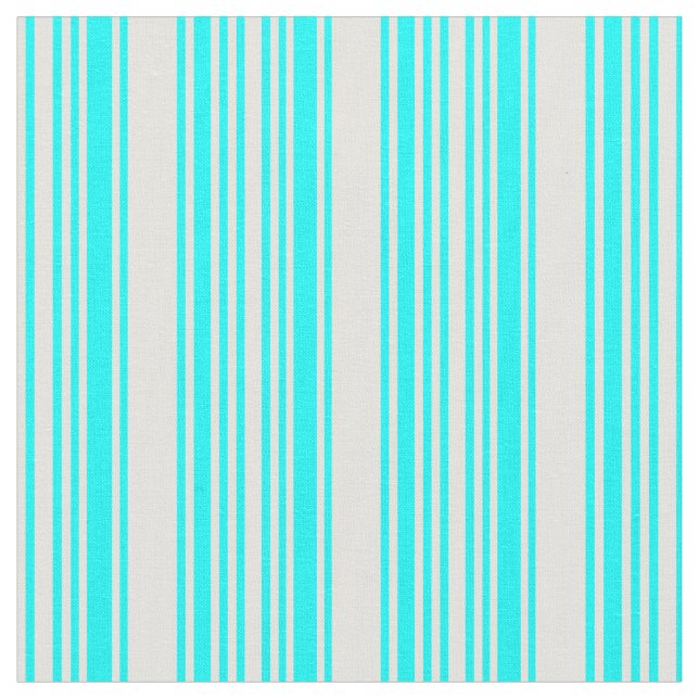 Cyan & Light Yellow Coloured Pattern Fabric (Close Up)