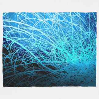 Cyan Linear Explosion2 - Fleece Blanket