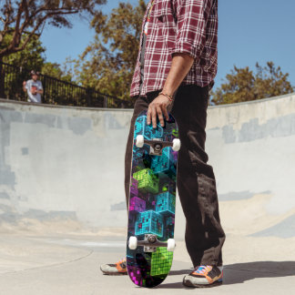 Cyan Magenta Lime Cyberpunk | Extremely 3D  Skateboard