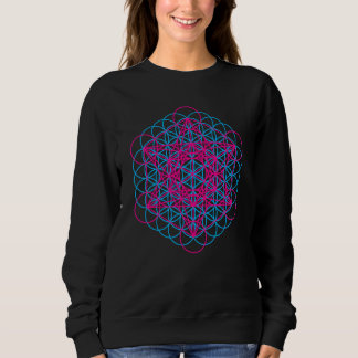 Cyan Magenta Sacred Geometry Aesthetic No 2 Sweatshirt